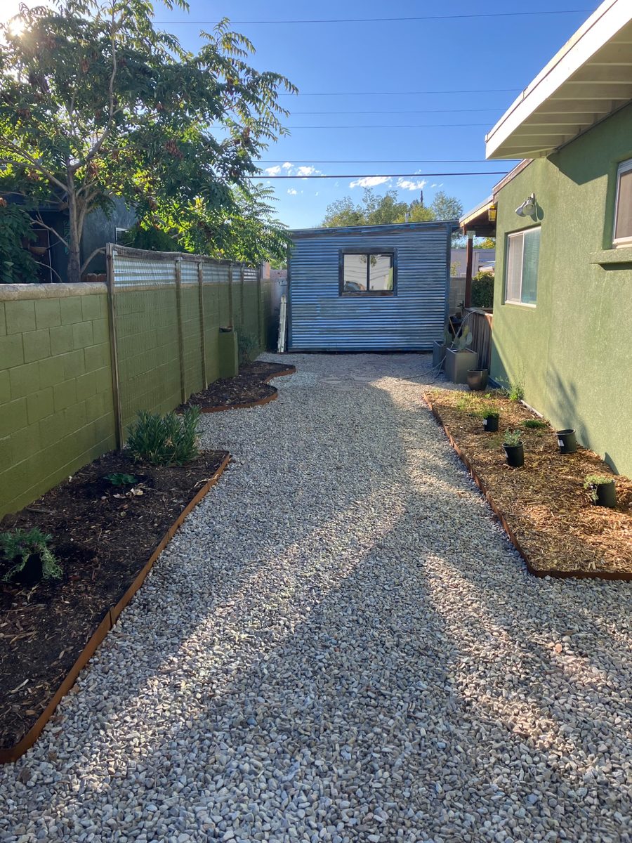 After — clean rock yard